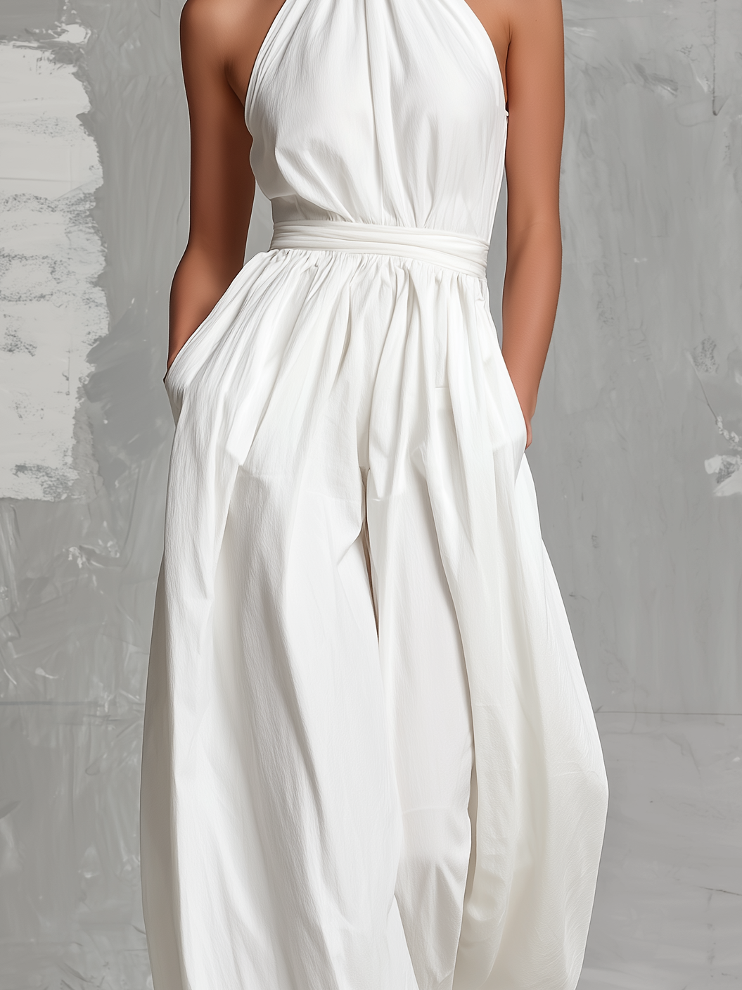 Fern | Elegant White Woven Sleeveless