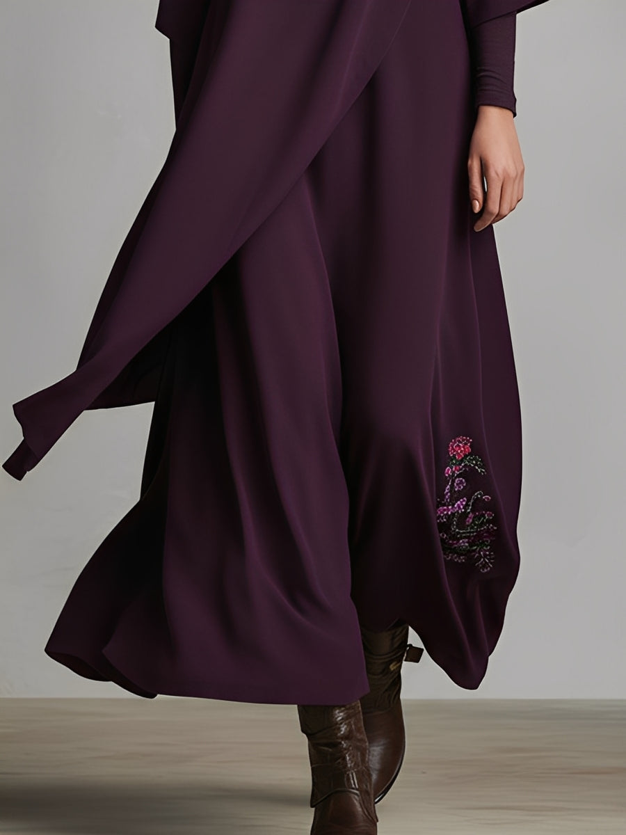 Naomi | Plum Draped Cotton-Blend Jersey