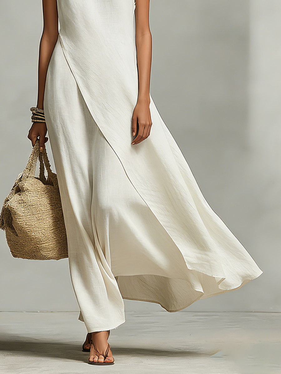 Audrey | Ivory Breathable Linen Dress