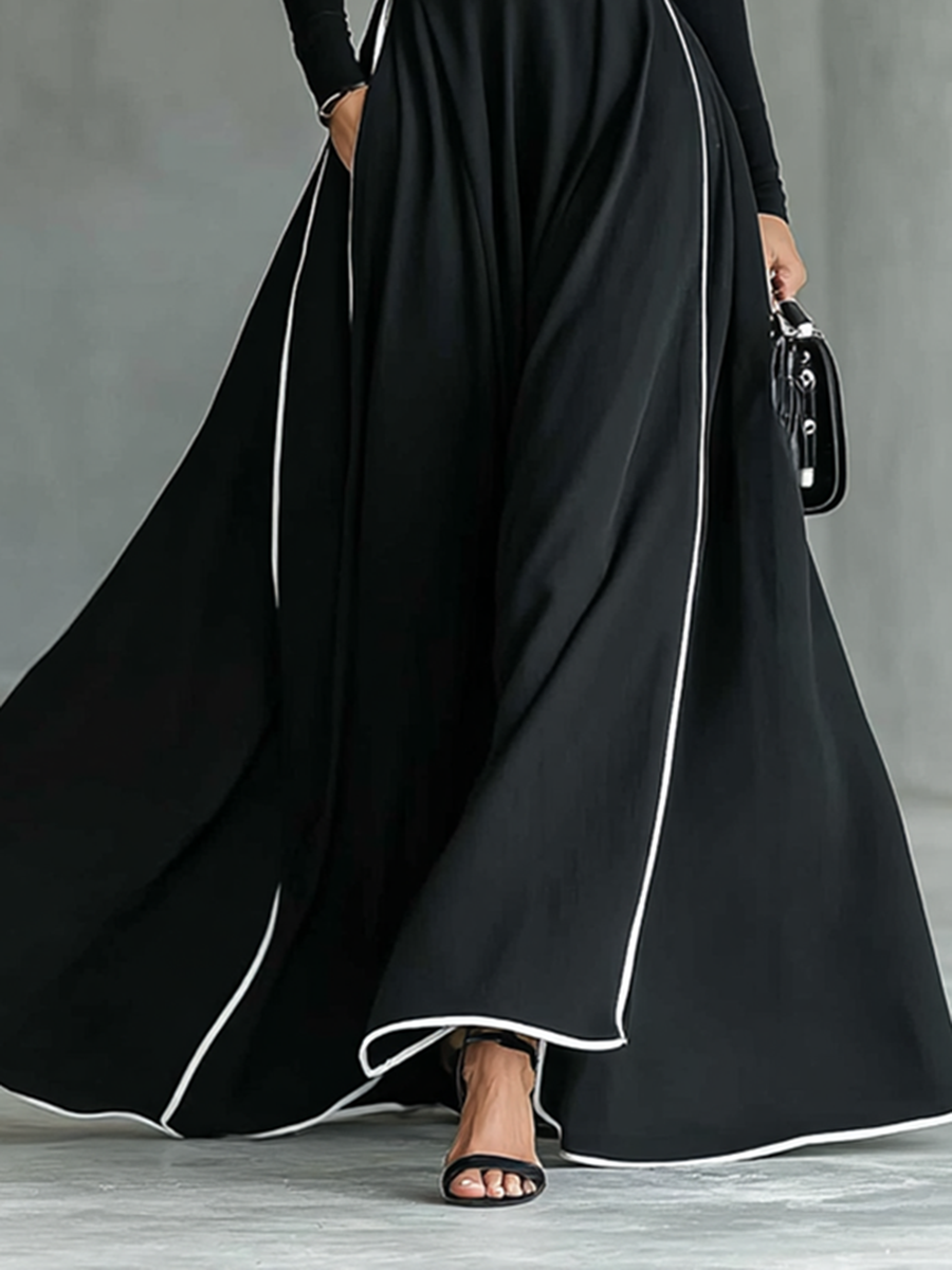 Mara | Black Stitching White Trim