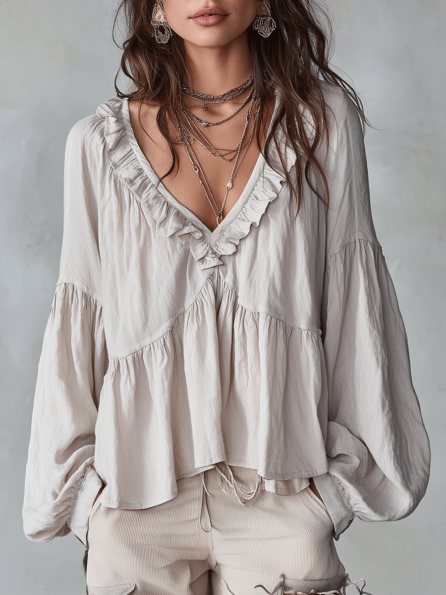 Eleanor | Airy Vintage-Inspired Ruffle Soft Ruffle Bohemian