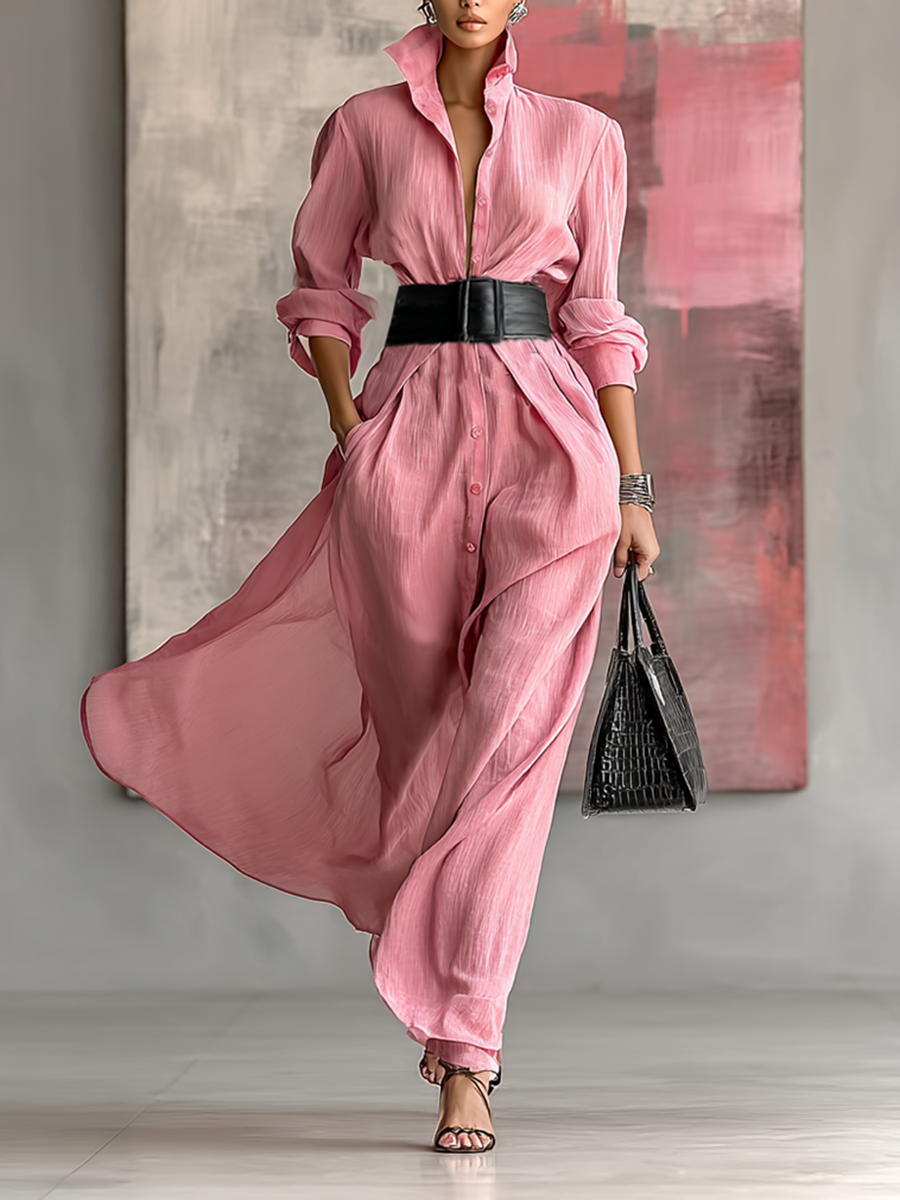 Tilda | Solid Color Lapel Long