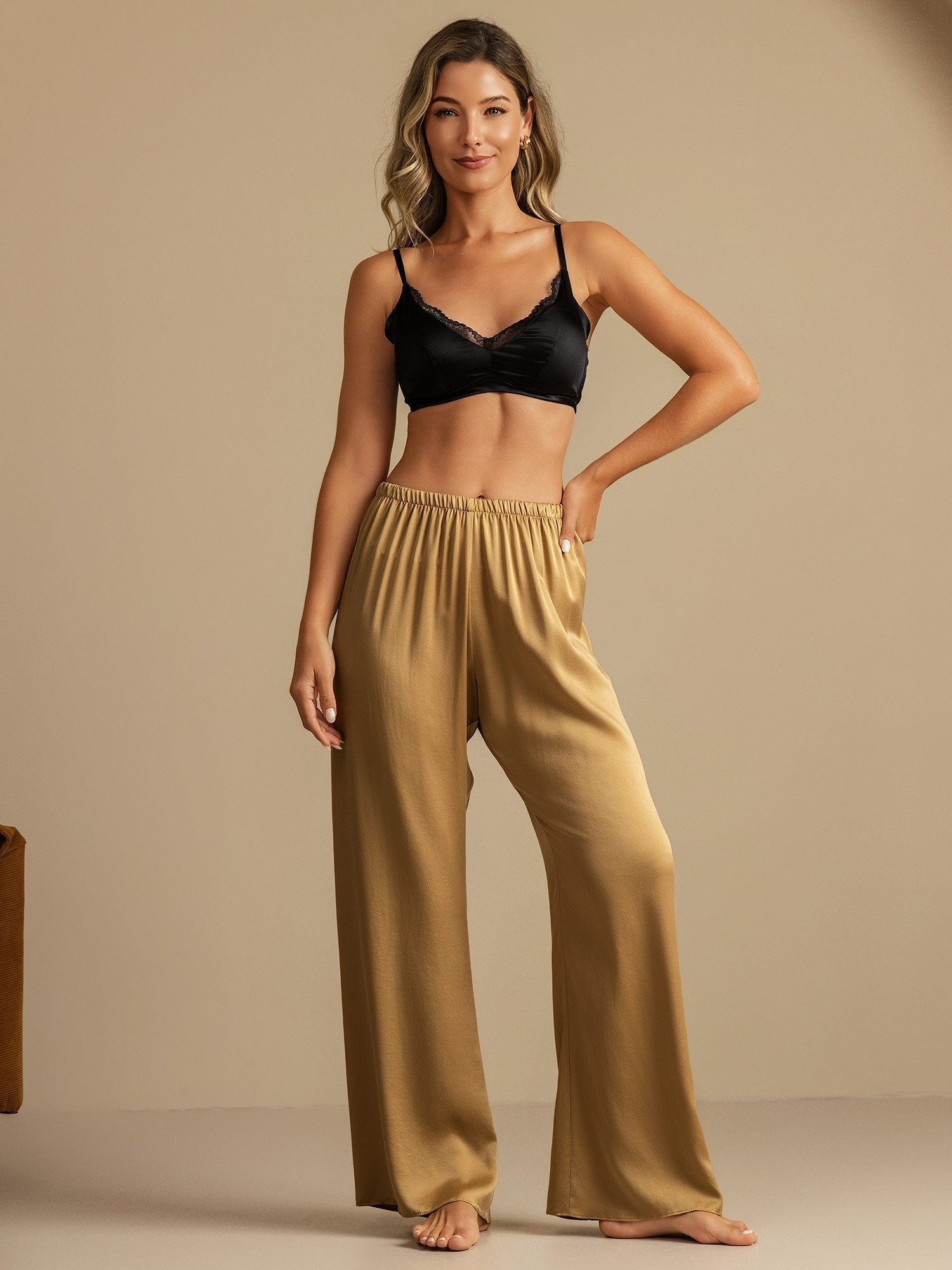 Clare | Wide-Leg Silk Trousers