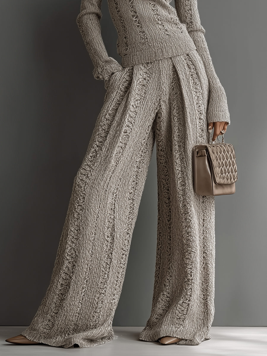 Yvonne | Taupe Elegant Knit Textured