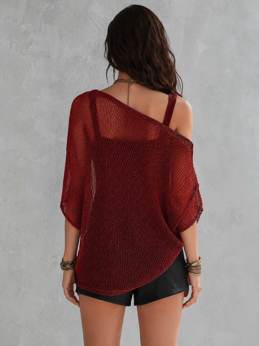 Prue | Bohemian Mesh Resort Deep Red Sheer