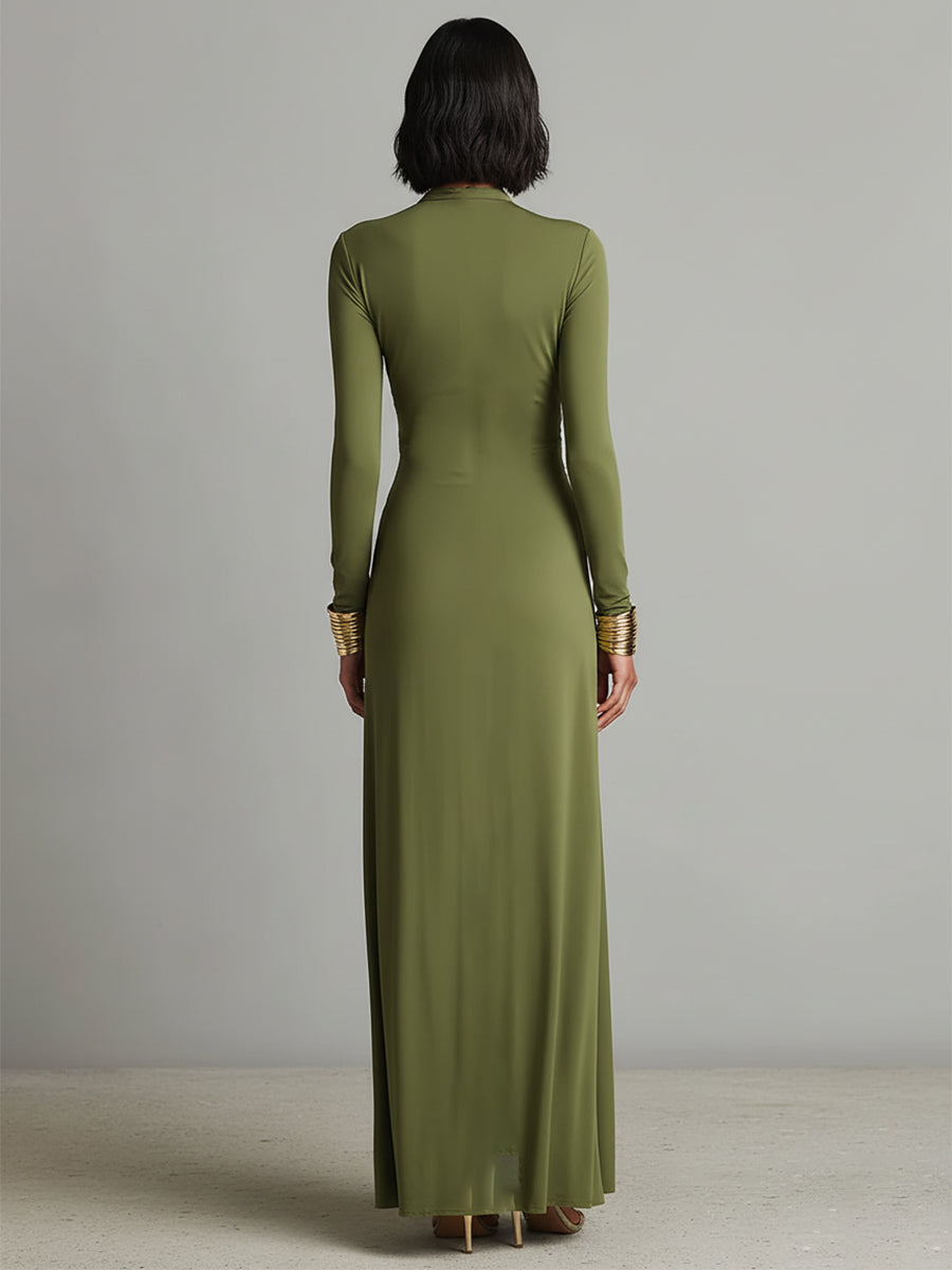 Georgia | Olive Silky Stretchy Dress