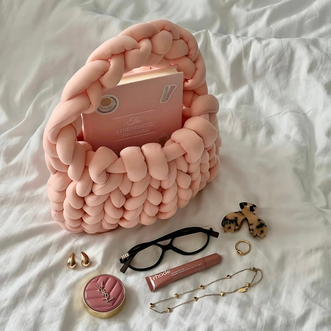 Florence | Baby Blue Chunky Knit Bag