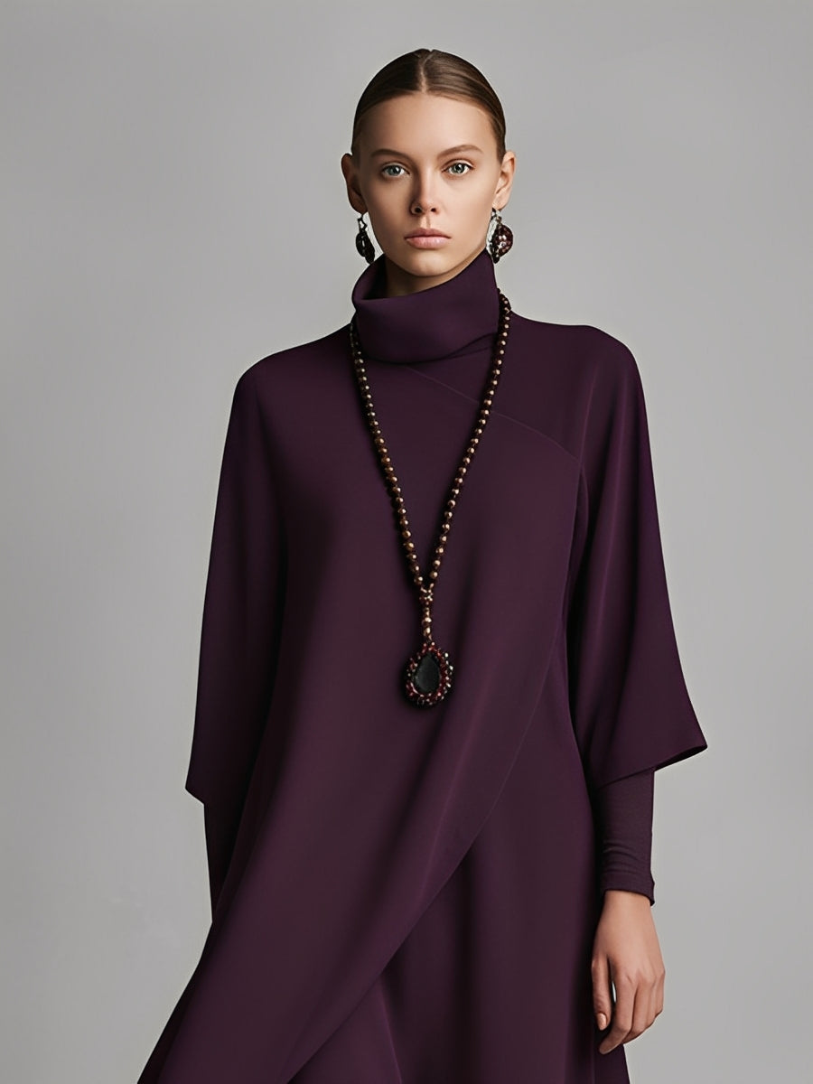 Naomi | Plum Draped Cotton-Blend Jersey