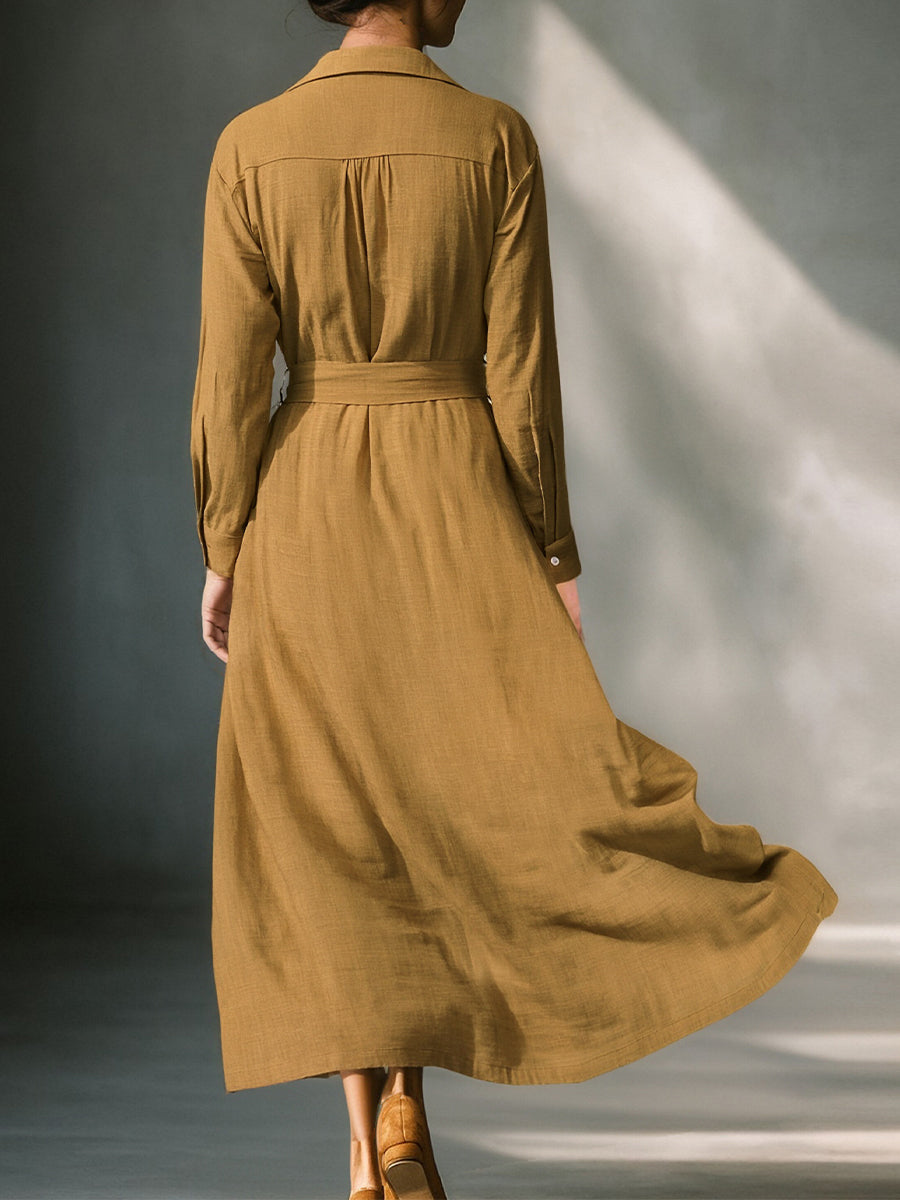 Paige | Mustard Elegant Linen Blended