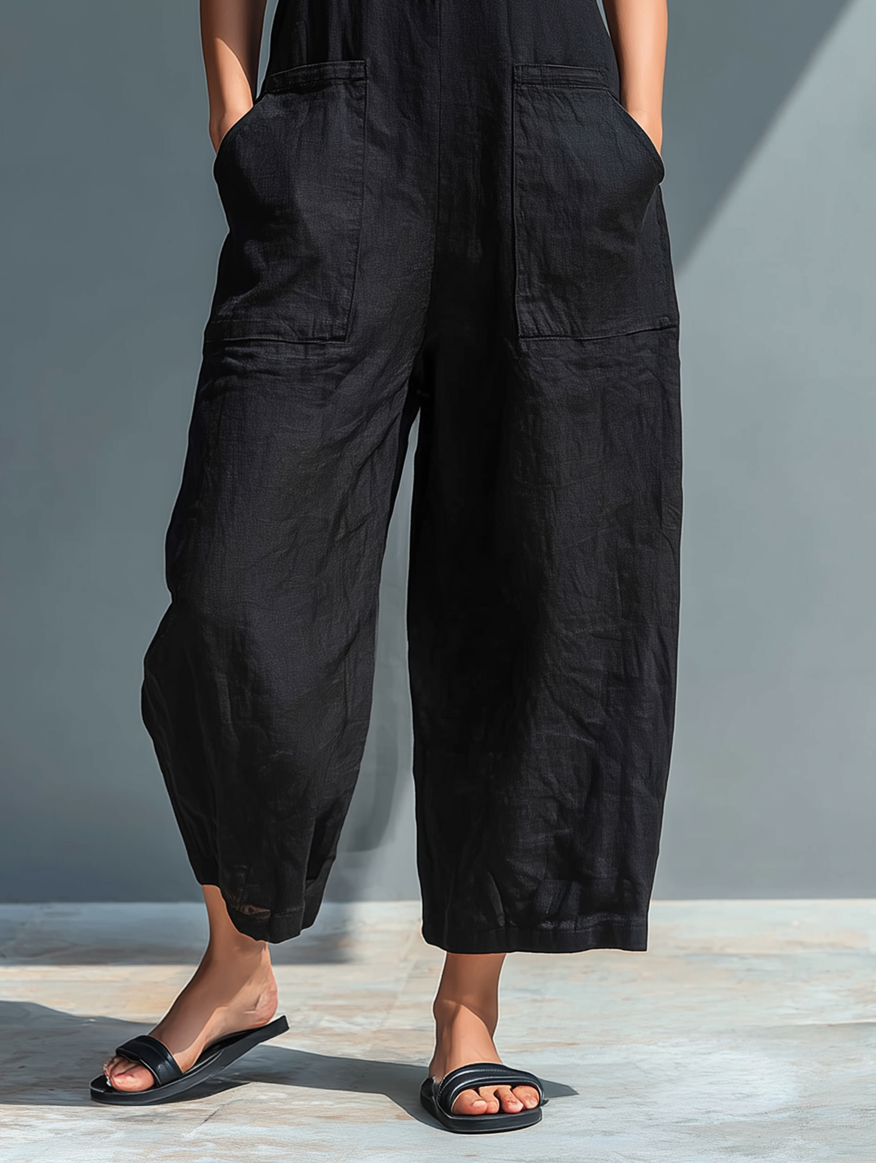 Adriana | Linen Blend Button-up Stand-collar