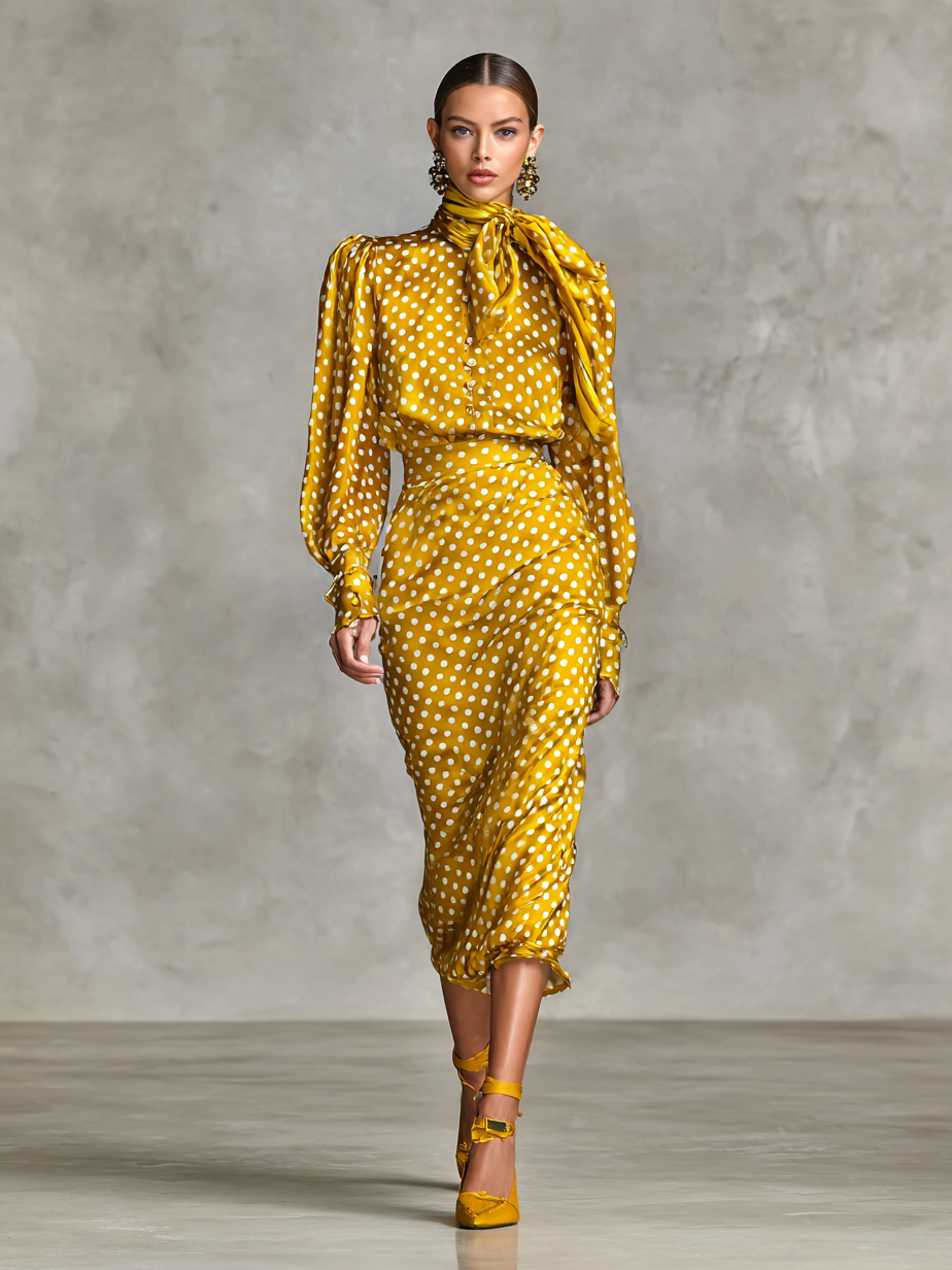 Vivienne | Vintage Satin Polka Dot