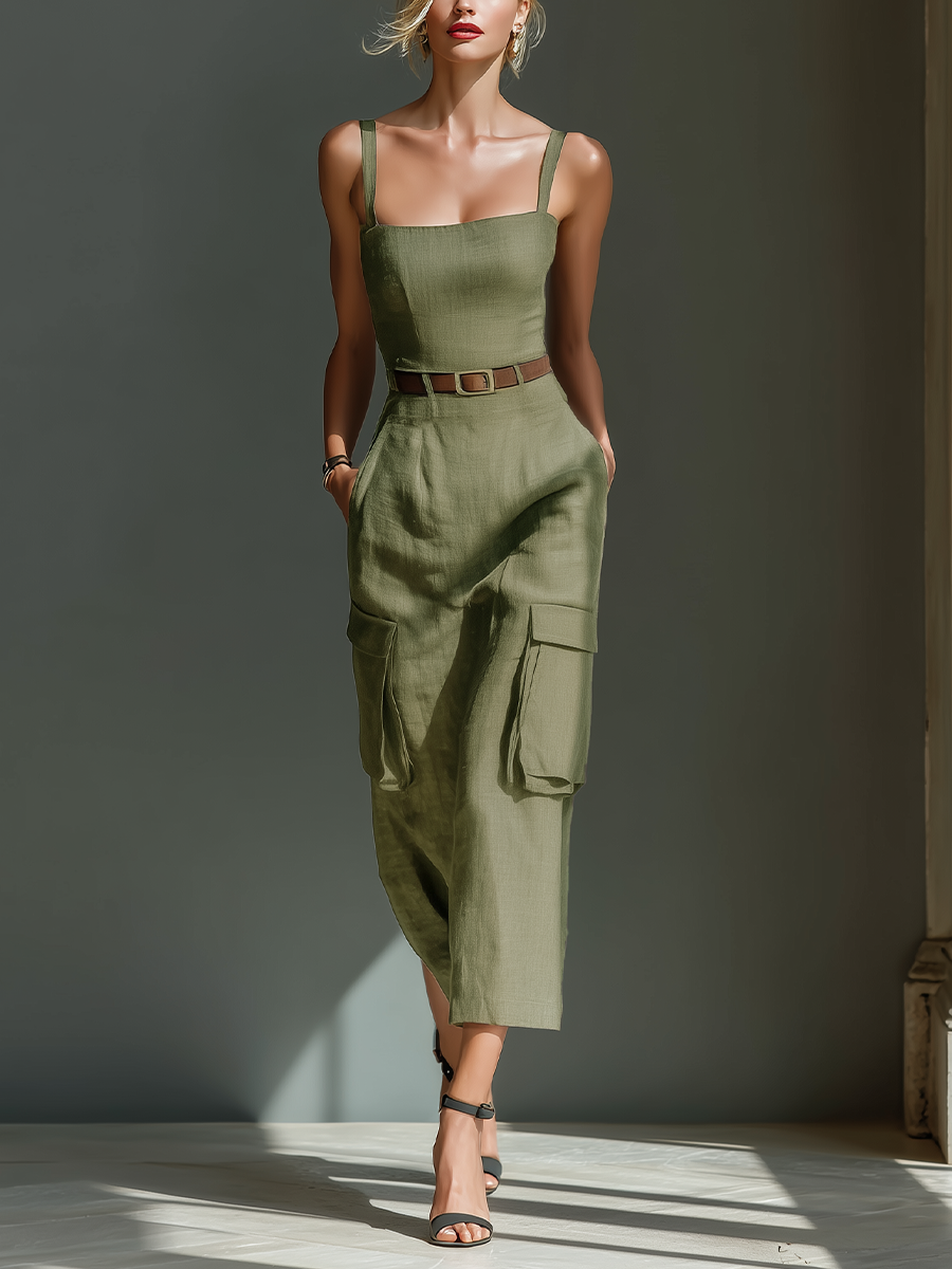 Elena | Olive Green Linen Fabric