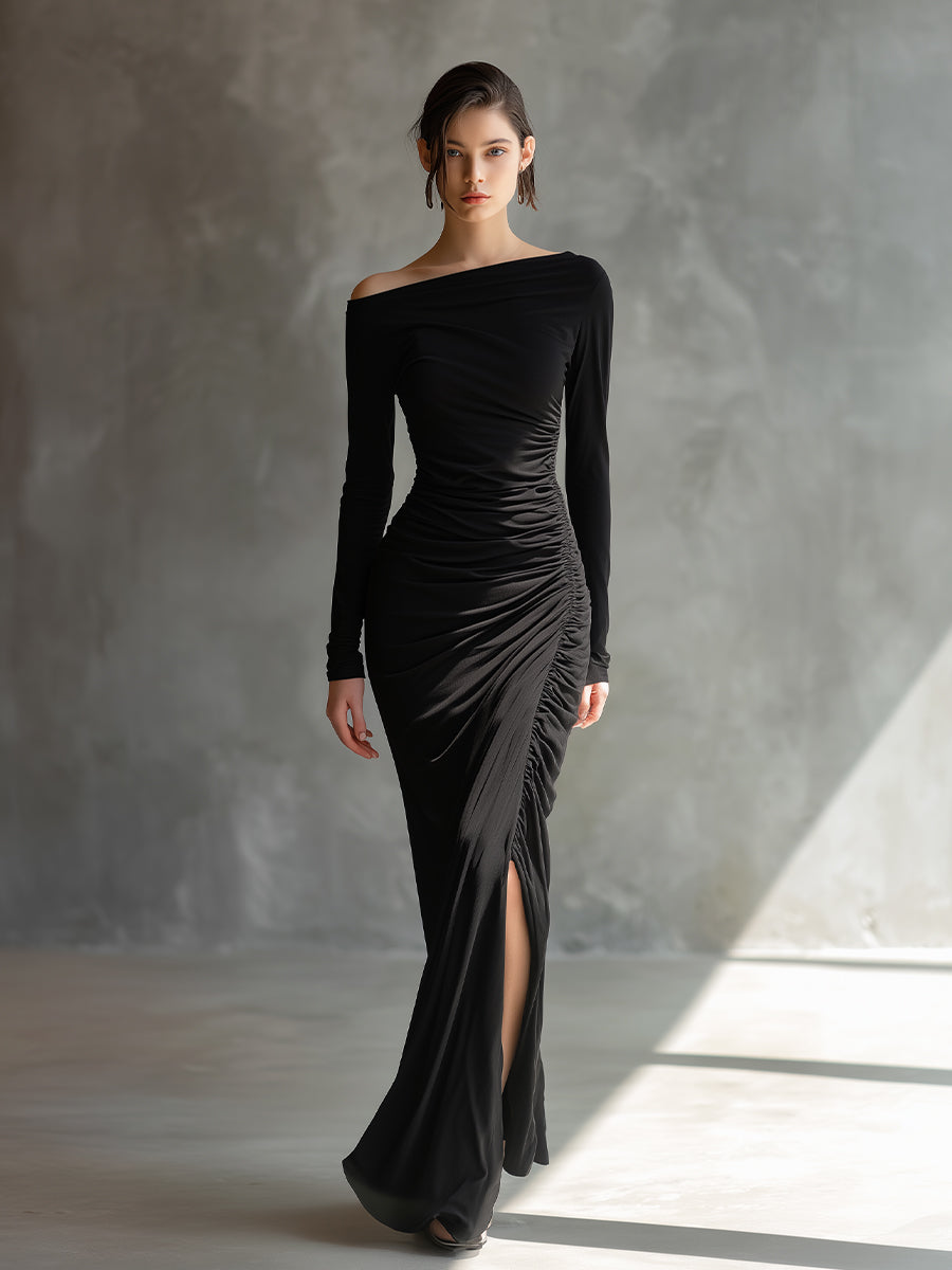 Aggie | Black Elegant Jersey Off