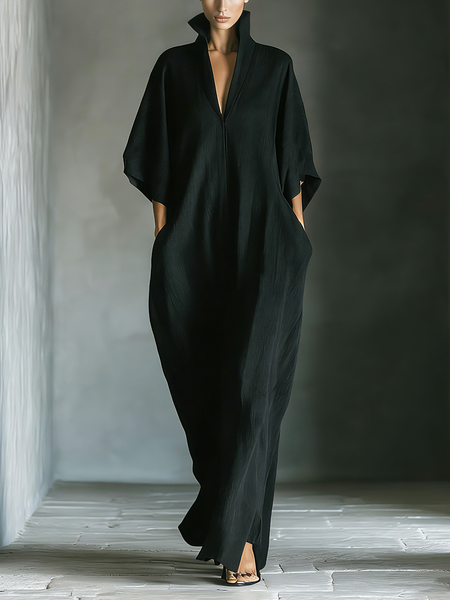 Dahlia | Black Cotton Blend Fabric