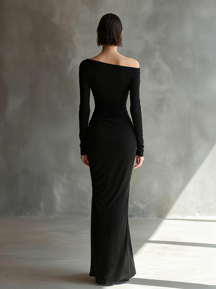 Aggie | Black Elegant Jersey Off