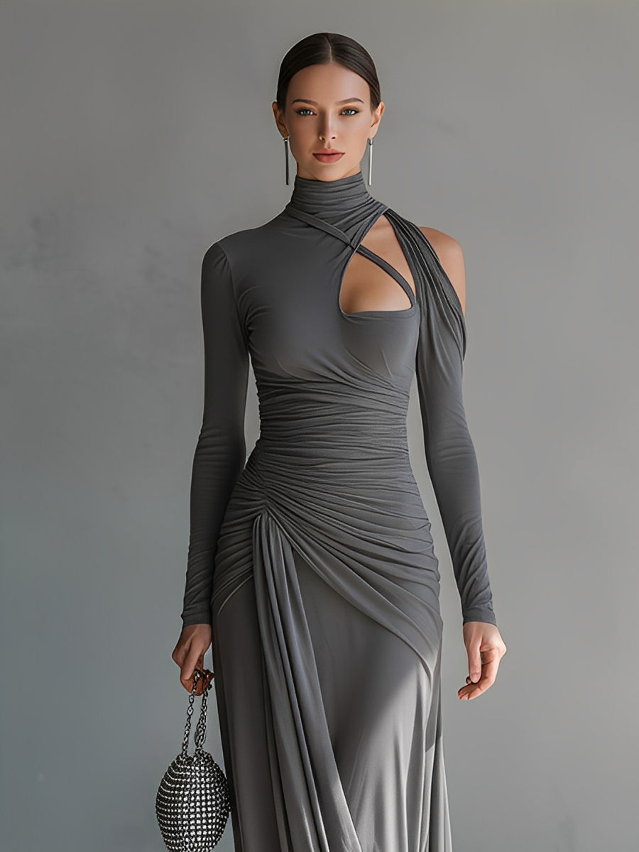 Florence | Grey Silky Stretch Sophisticated