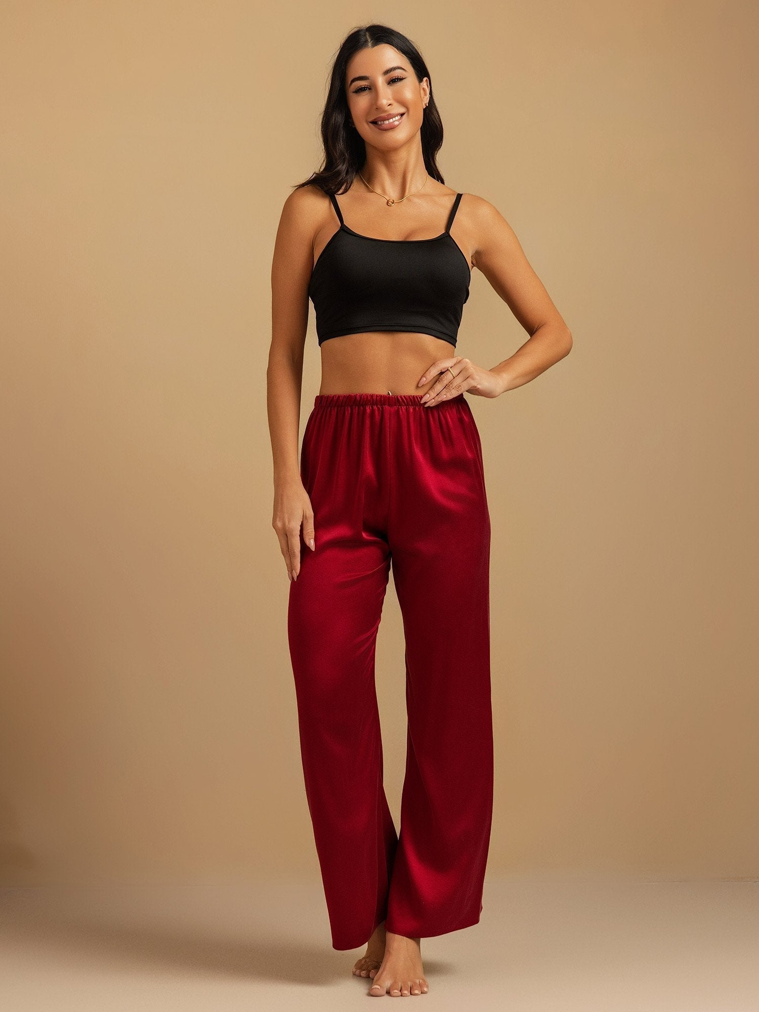 Clare | Wide-Leg Silk Trousers