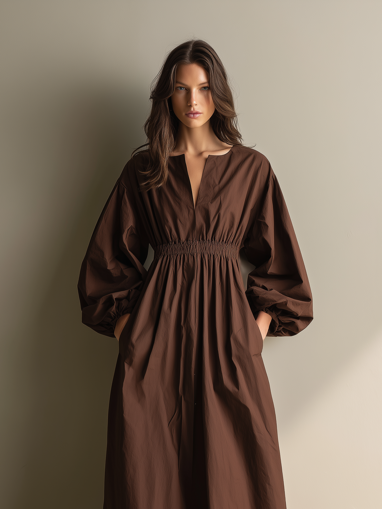 Jasmine | Casual Brown Cotton Linen