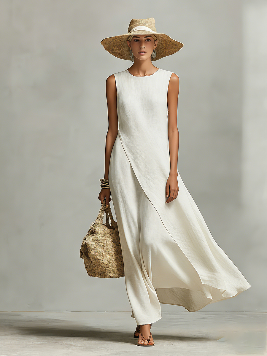 Audrey | Ivory Breathable Linen Dress