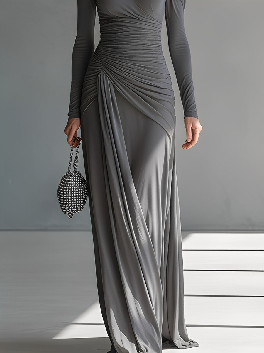 Florence | Grey Silky Stretch Sophisticated