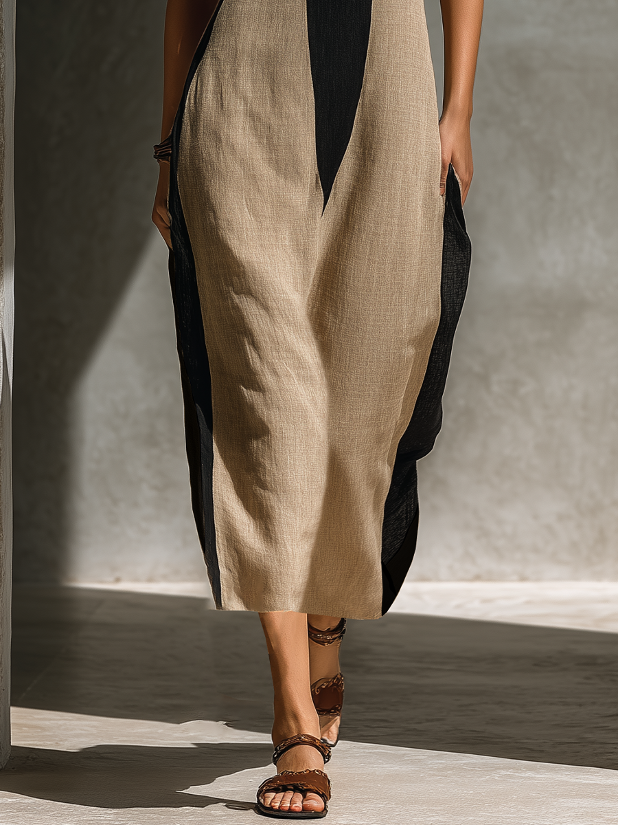 Della | Black Beige Cotton Blend