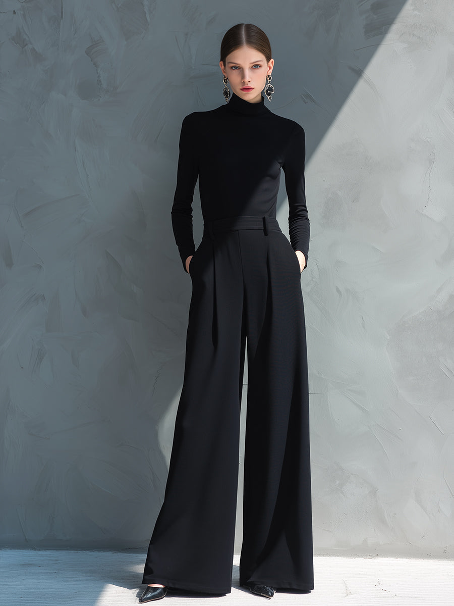 Sarah | Black Classic Knit Turtleneck
