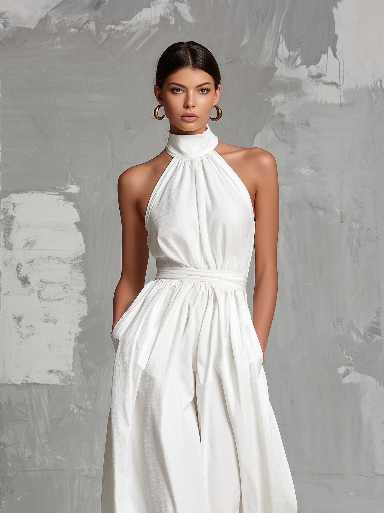 Fern | Elegant White Woven Sleeveless