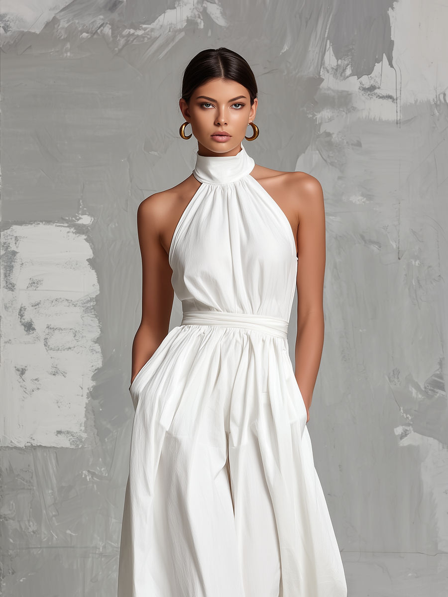 Fern | Elegant White Woven Sleeveless