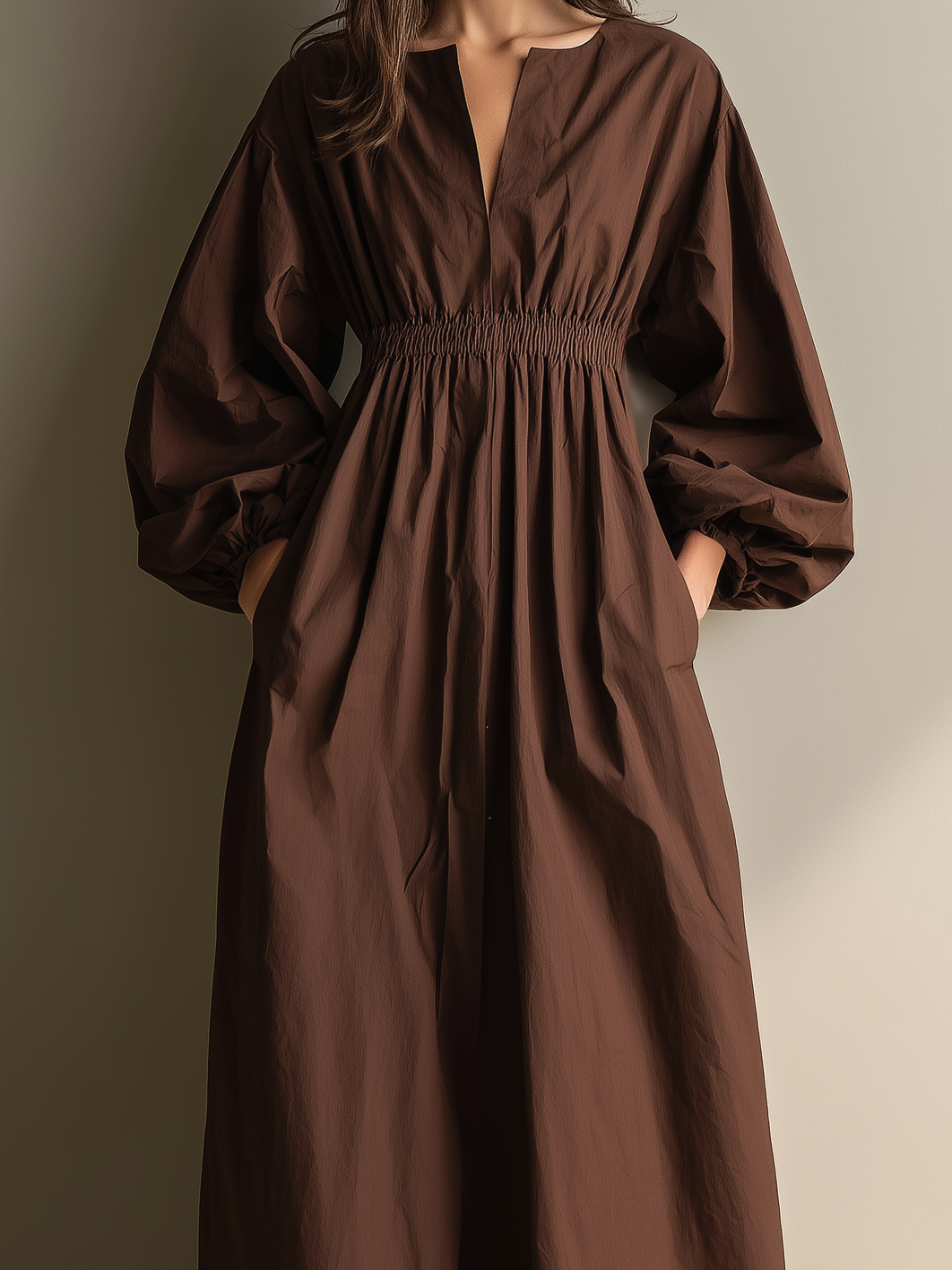 Jasmine | Casual Brown Cotton Linen