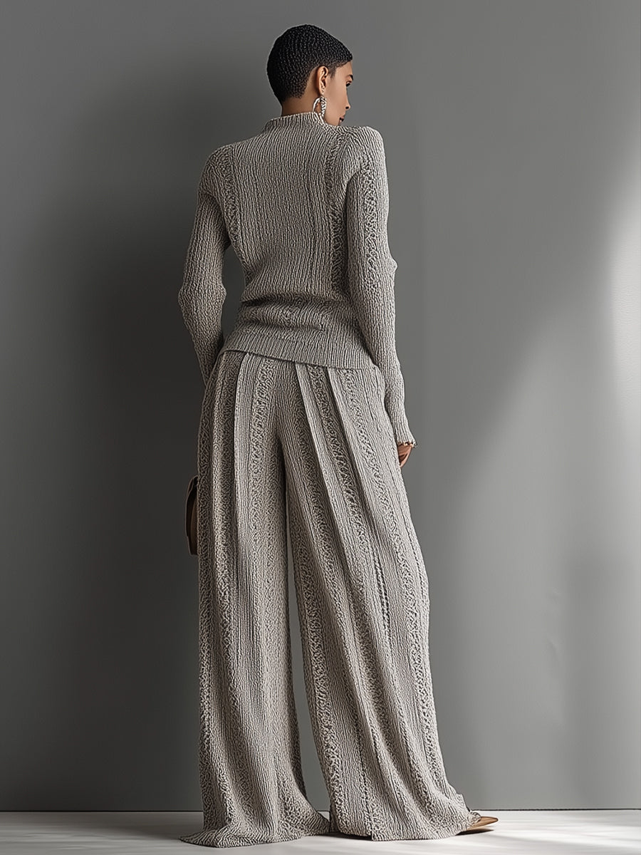Yvonne | Taupe Elegant Knit Textured