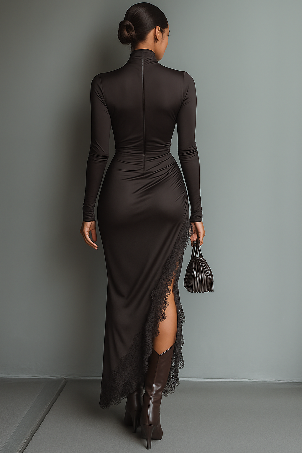 Tammy | Dark Brown Satin Irregular