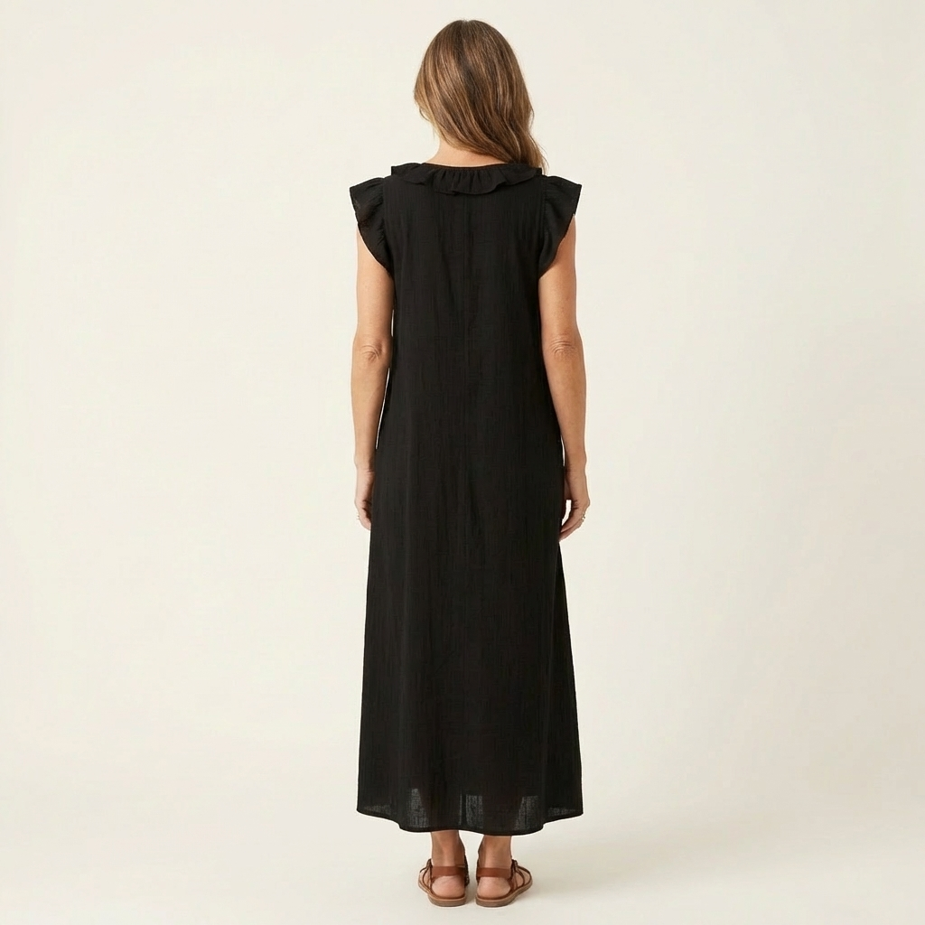 Josette™ | Ruffle V-Neck Maxi Dress