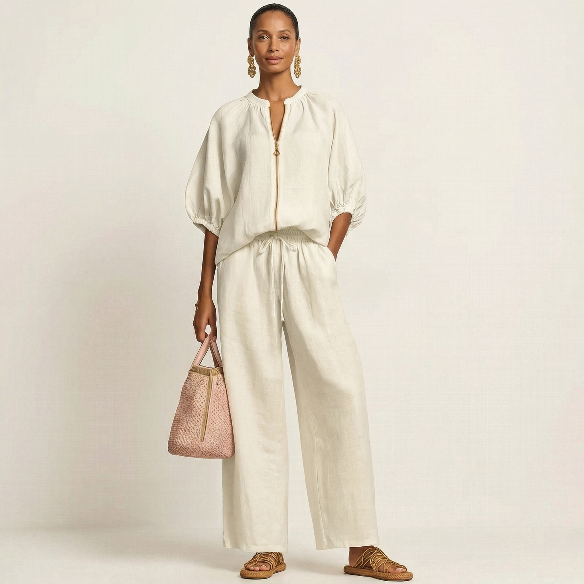 Marlowe™ | Zipper-Front Puff Sleeve Set