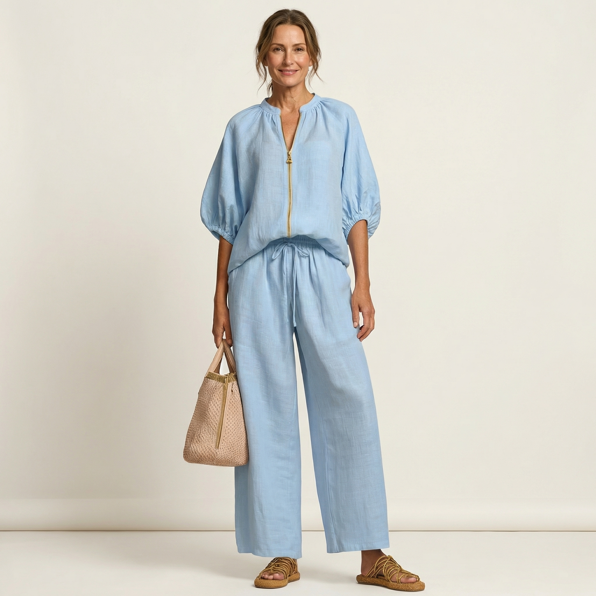 Marlowe™ | Zipper-Front Puff Sleeve Set