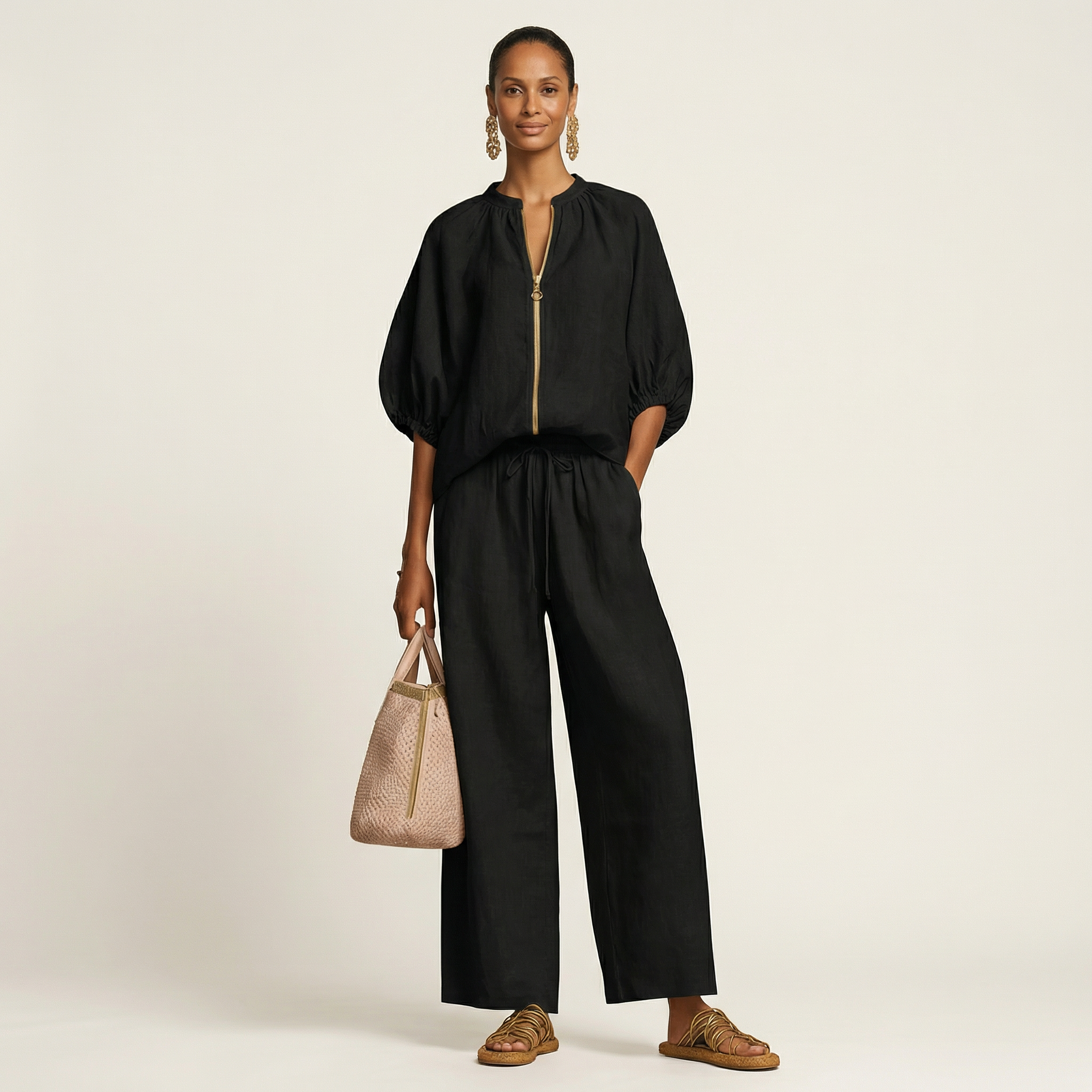 Marlowe™ | Zipper-Front Puff Sleeve Set
