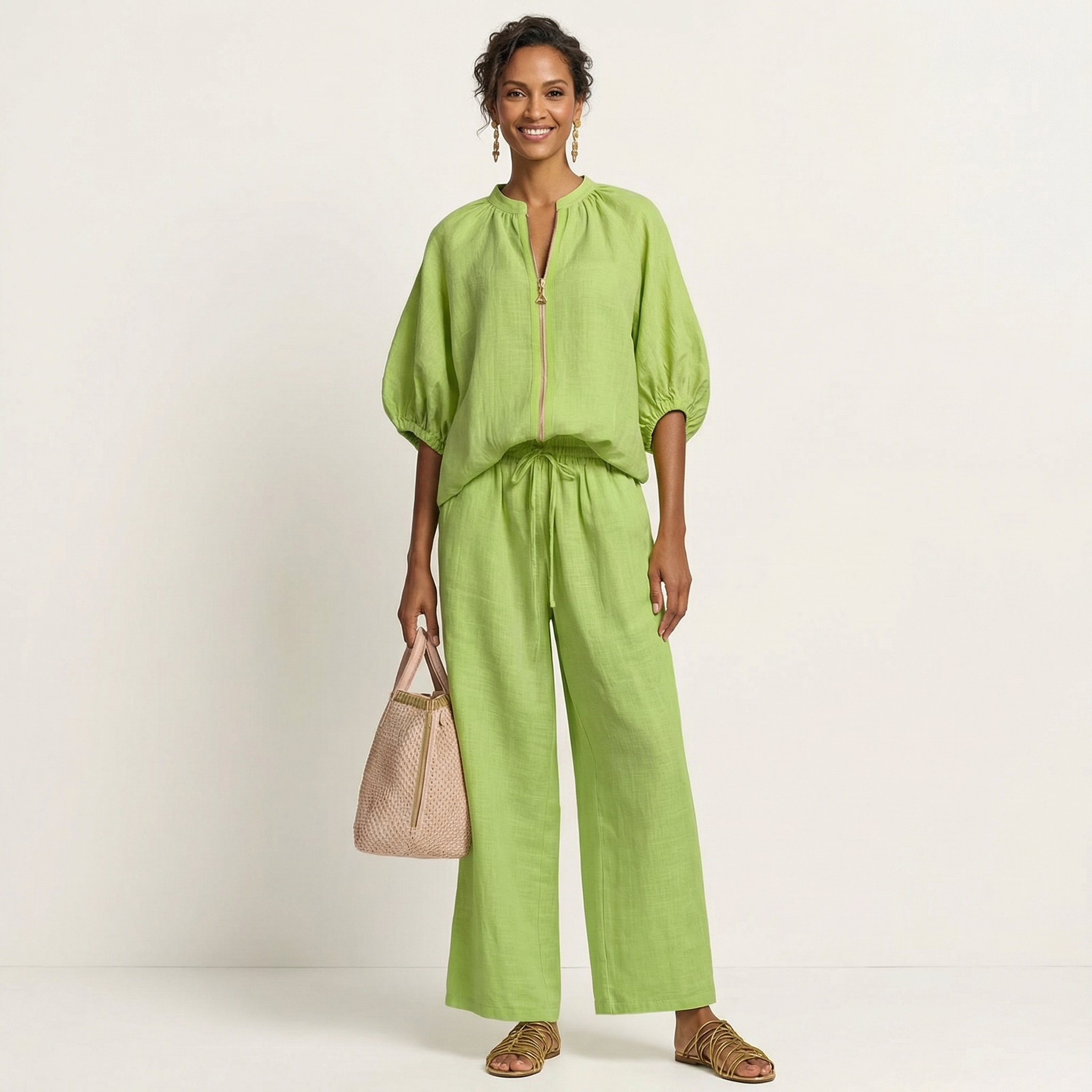 Marlowe™ | Zipper-Front Puff Sleeve Set
