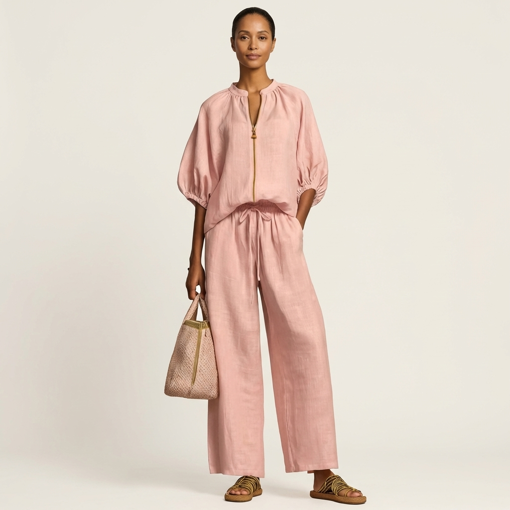 Marlowe™ | Zipper-Front Puff Sleeve Set