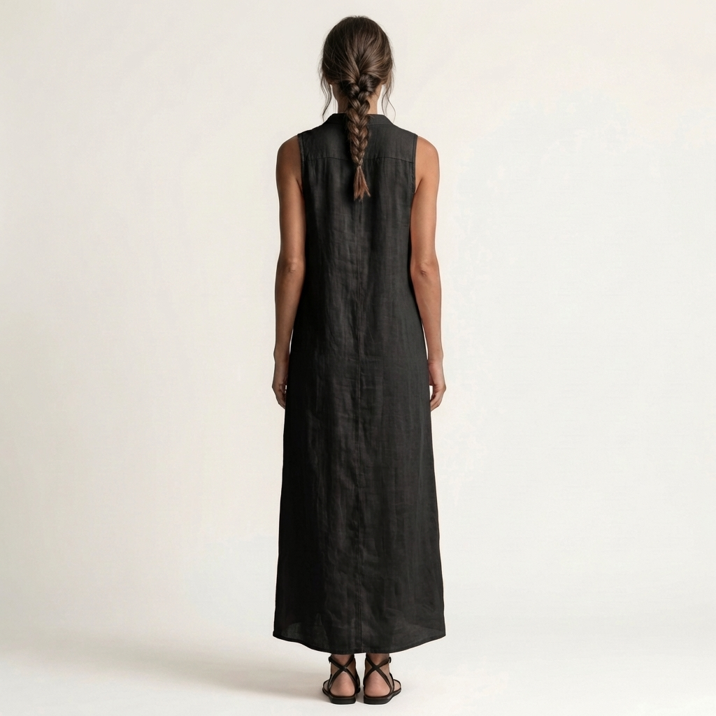 Mirabell™ | Hooded Button-Front Sleeveless Maxi Dress