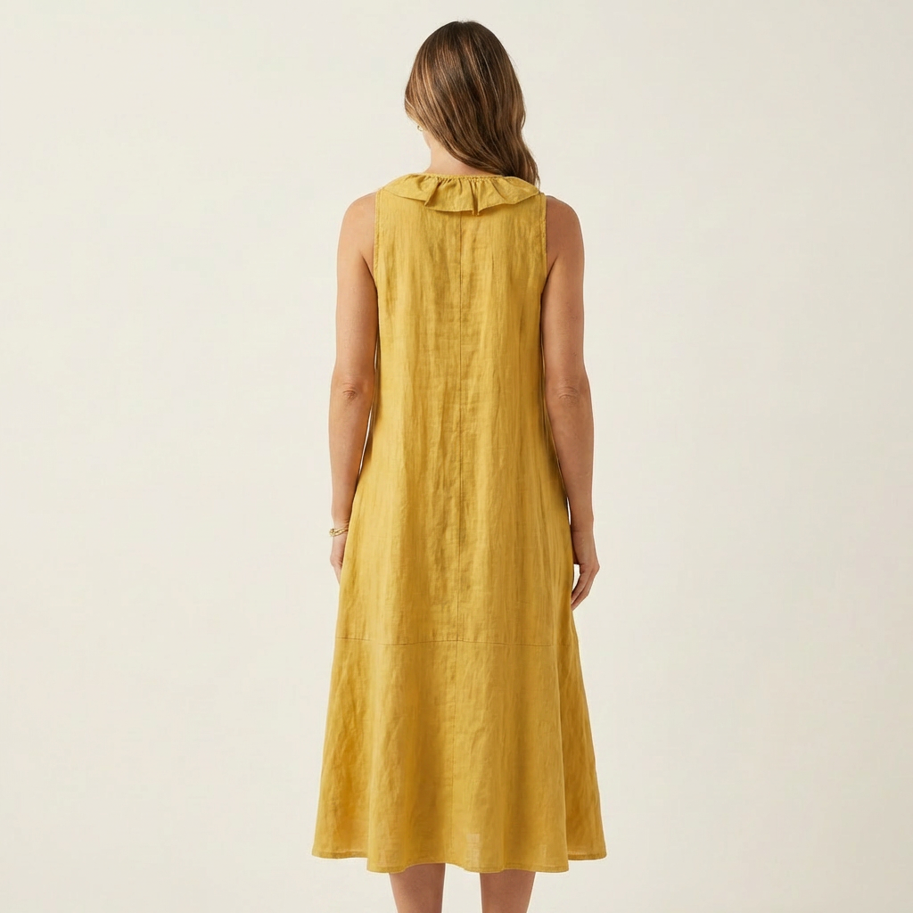 Vicky™ | Ruffle-Front V-Neck Sleeveless Maxi Dress
