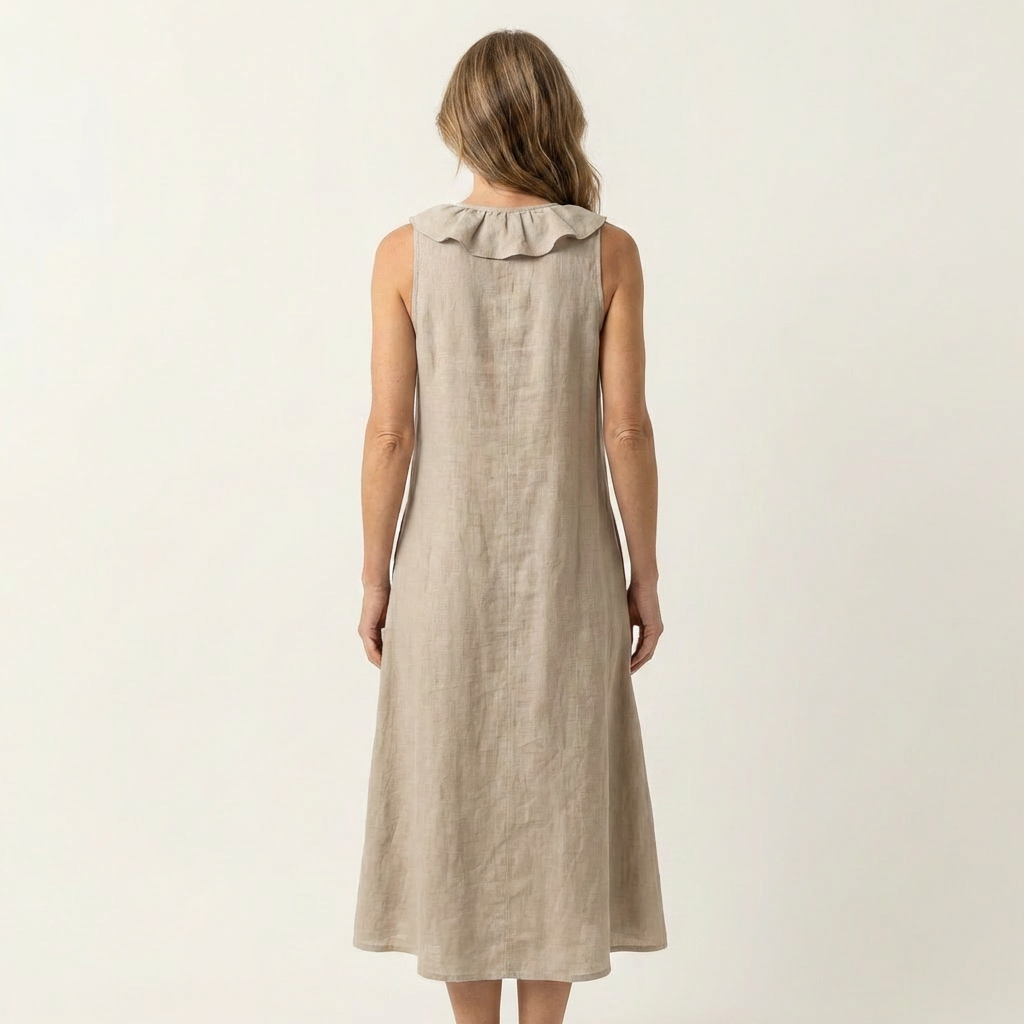 Vicky™ | Ruffle-Front V-Neck Sleeveless Maxi Dress