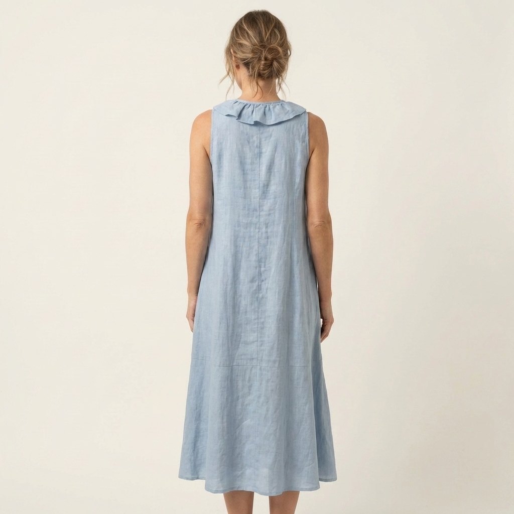 Vicky™ | Ruffle-Front V-Neck Sleeveless Maxi Dress