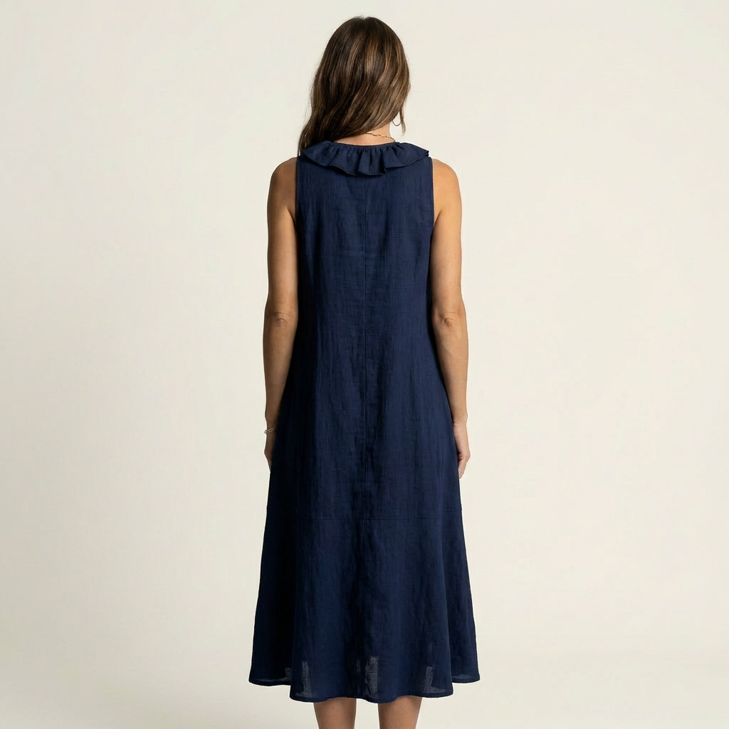 Vicky™ | Ruffle-Front V-Neck Sleeveless Maxi Dress