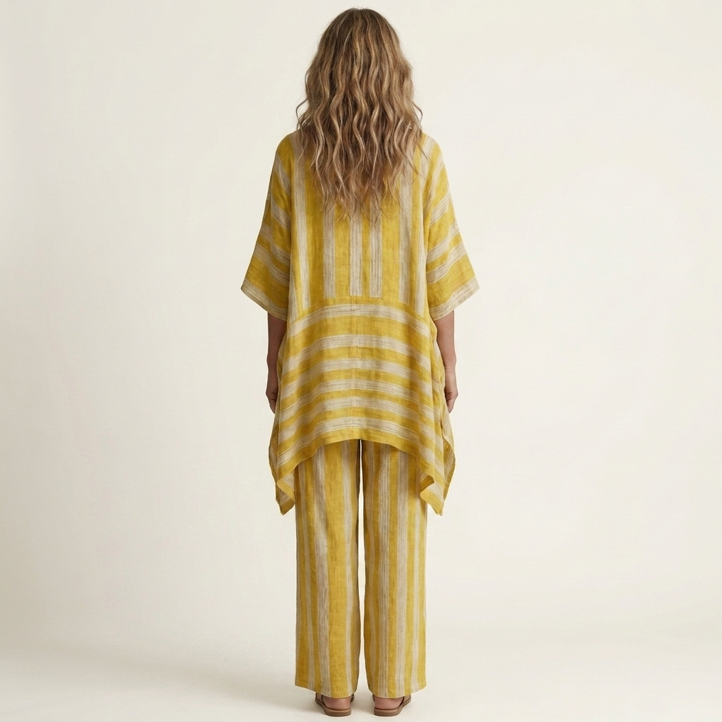 Kiara™ | Two-Piece Striped Cotton-Linen Set