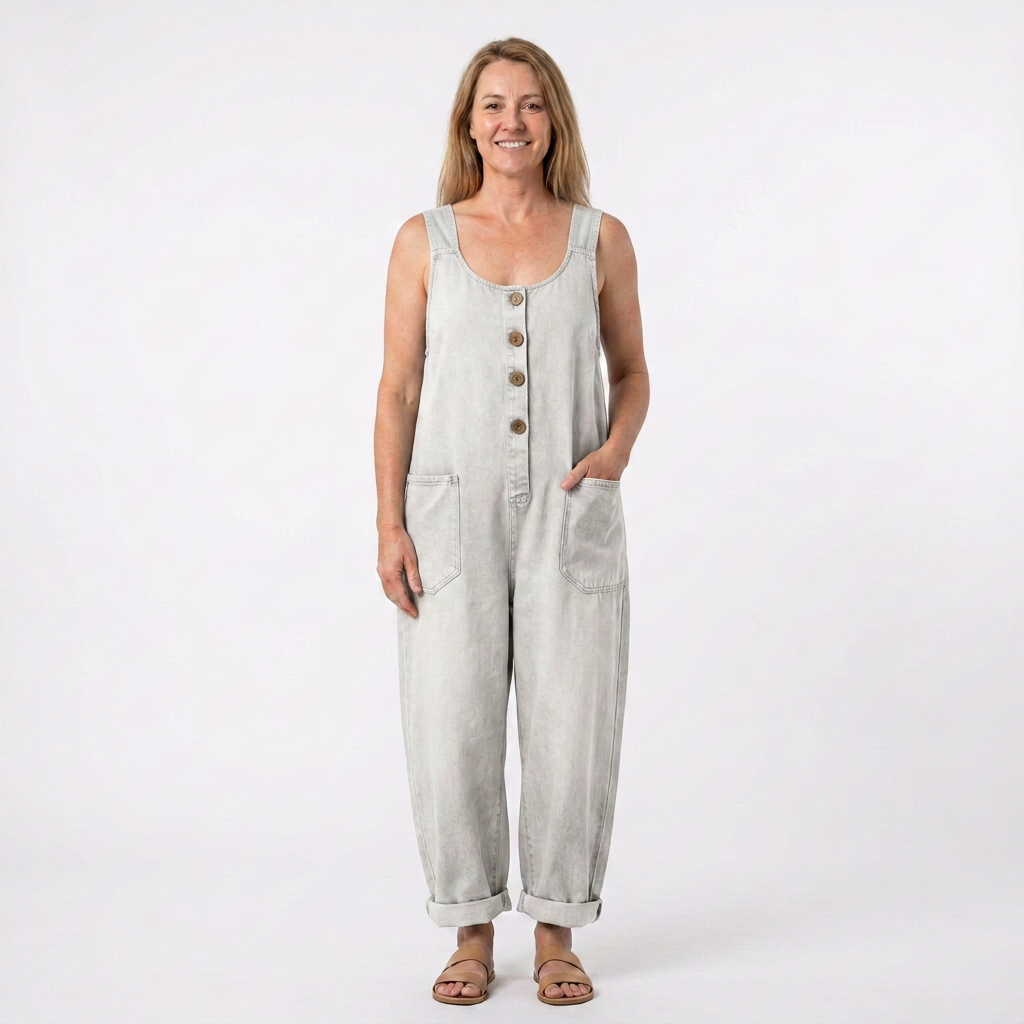 June - Vintage Soft Cotton Denim Overall