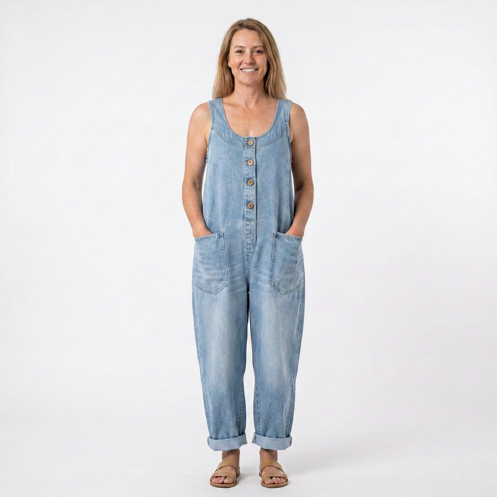 June - Vintage Soft Cotton Denim Overall