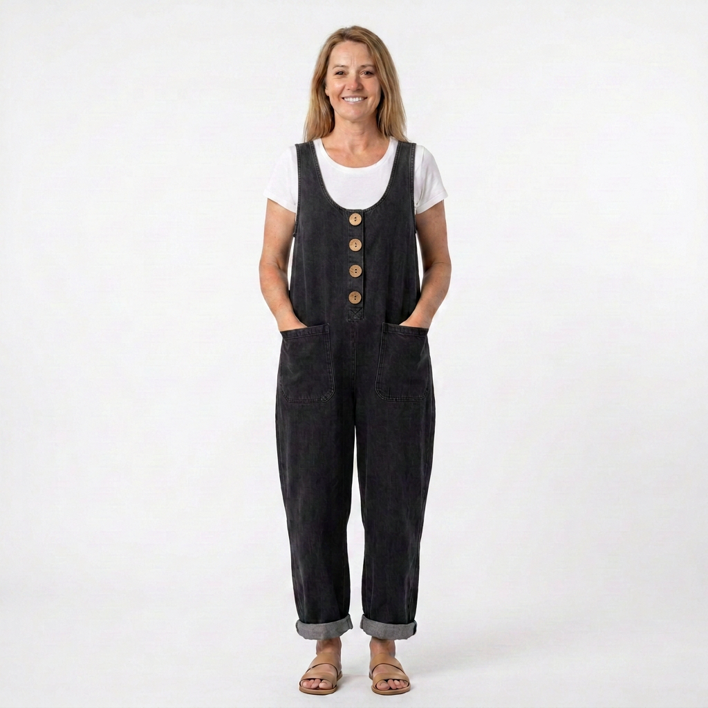 June - Vintage Soft Cotton Denim Overall