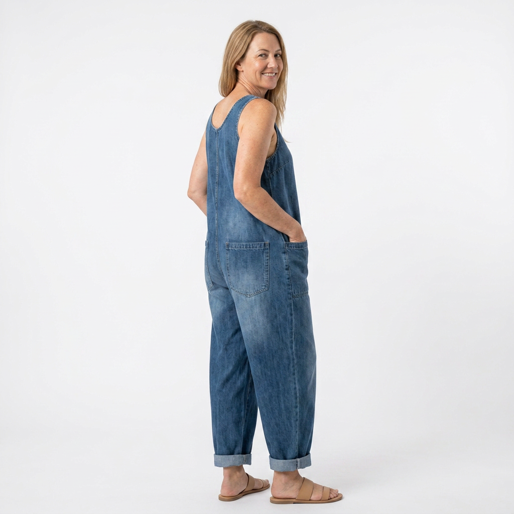 June - Vintage Soft Cotton Denim Overall