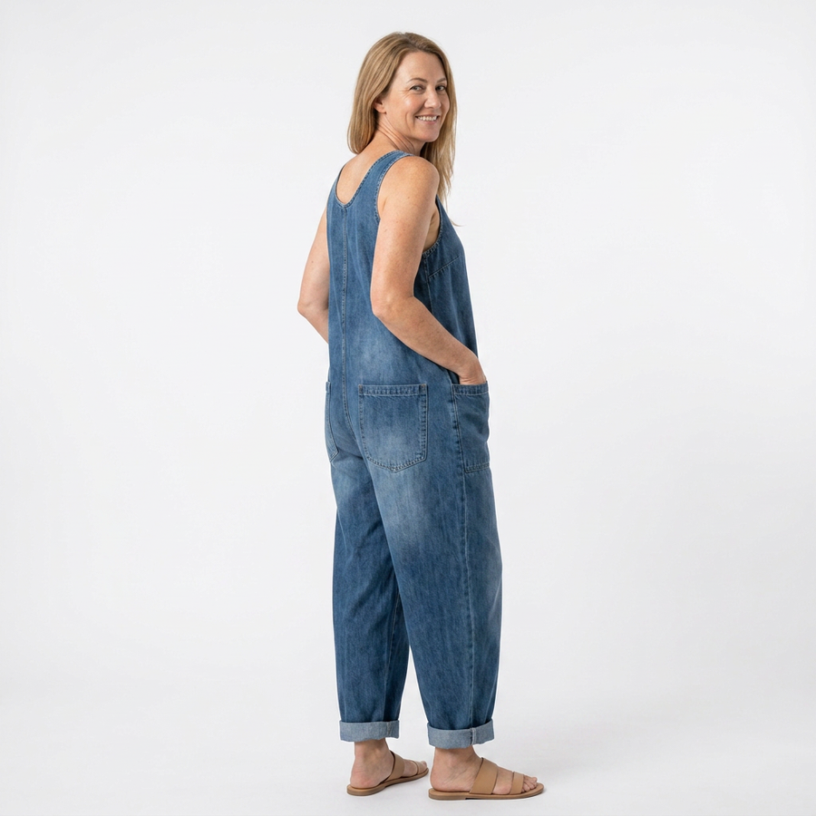 June - Vintage Soft Cotton Denim Overall