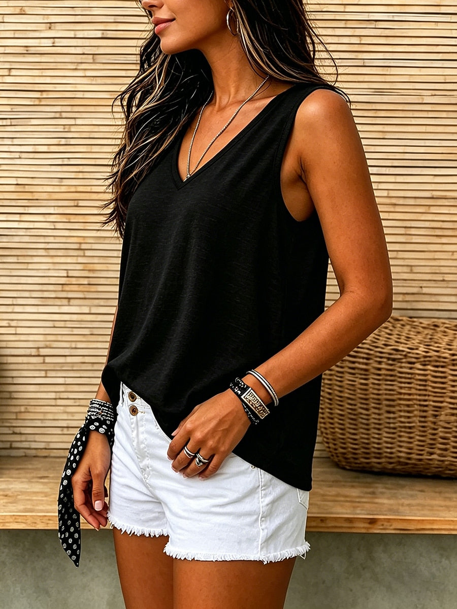 Ada | Sleeveless V Neck