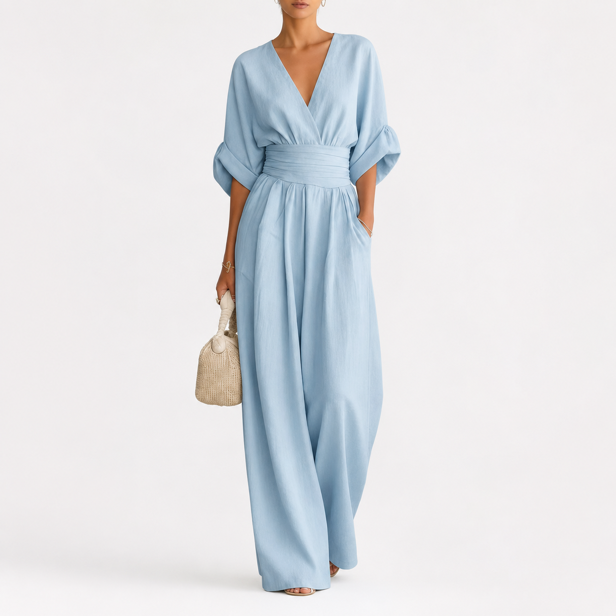 Maya | V-Neck High-Waisted Jumpsuit